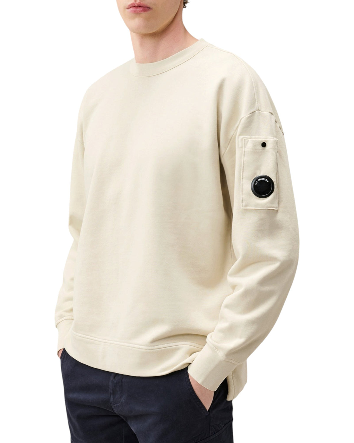 C.P. Company Diagonal Fleece Boxy Lens Herren-Sweatshirt beige Bild 2