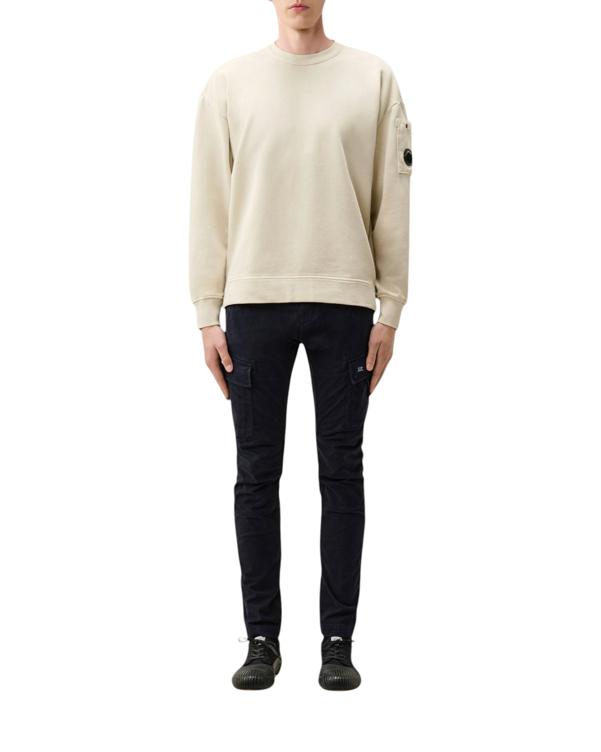 C.P. Company Diagonal Fleece Boxy Lens Herren-Sweatshirt beige Bild 6