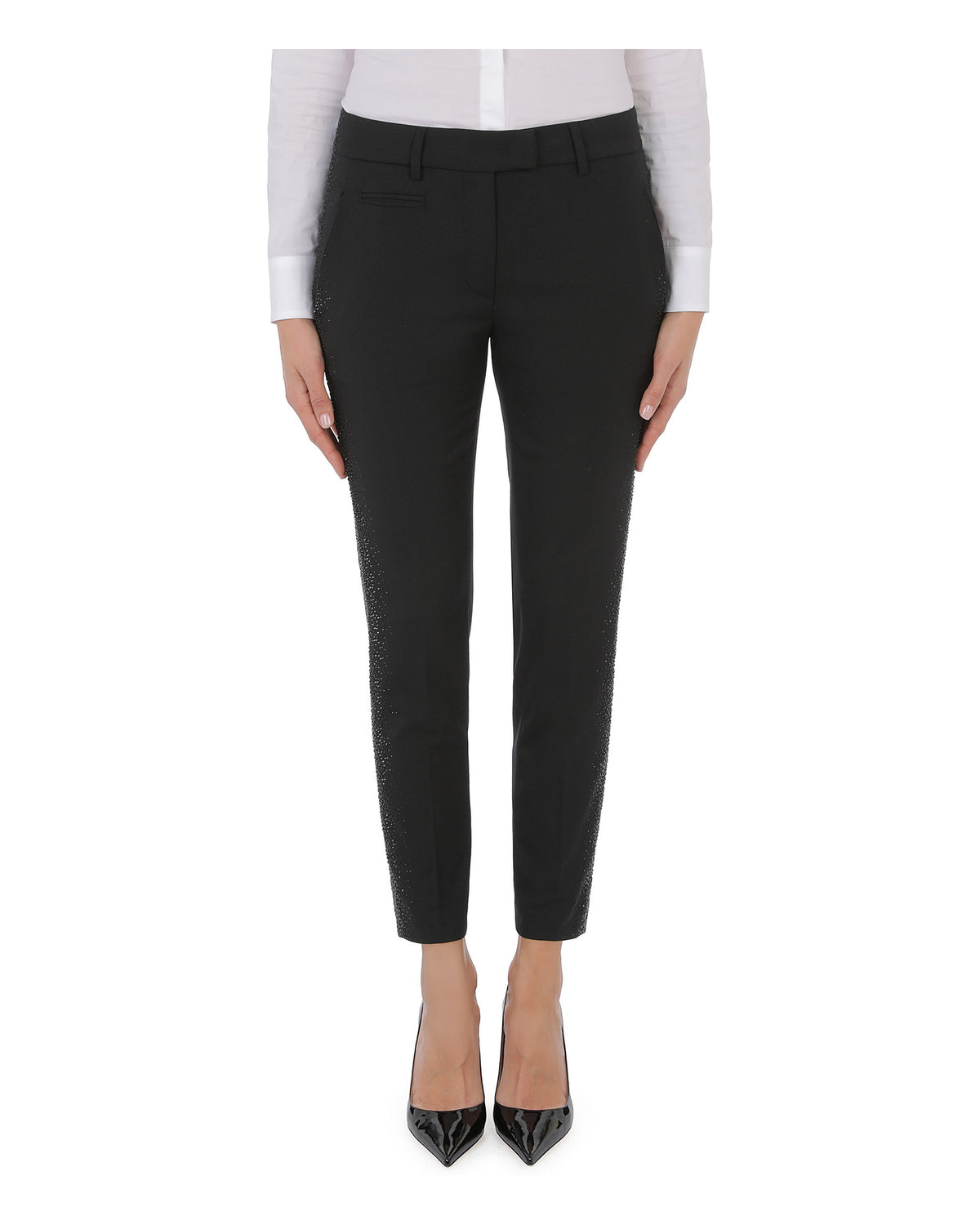 PERFECT PANT WITH RHINESTONE schwarz - Dondup - MEINFREUDENHAUS