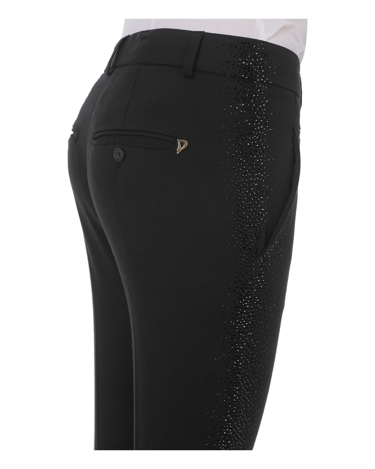 PERFECT PANT WITH RHINESTONE schwarz - Dondup - MEINFREUDENHAUS