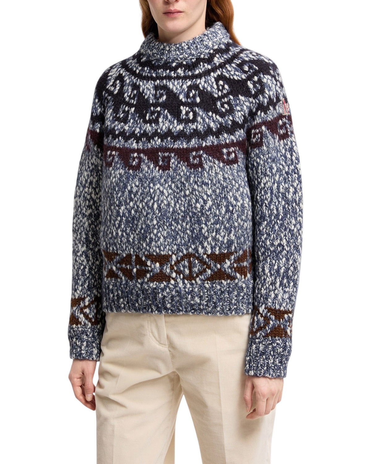 Moncler Crew Neck Pullover Damen dunkelblau Bild 1