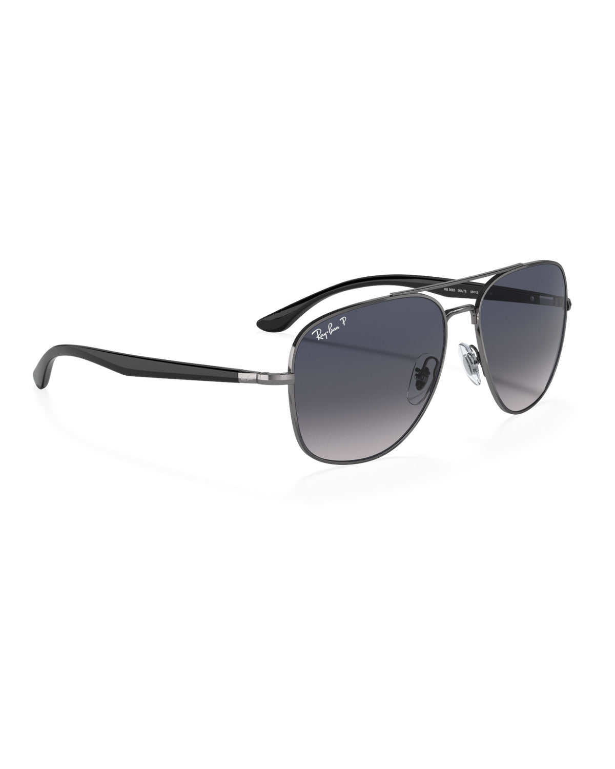 Ray-Ban RB3683 Sonnenbrille Gunmetal / Blau-Grau polarisiert Bild 3