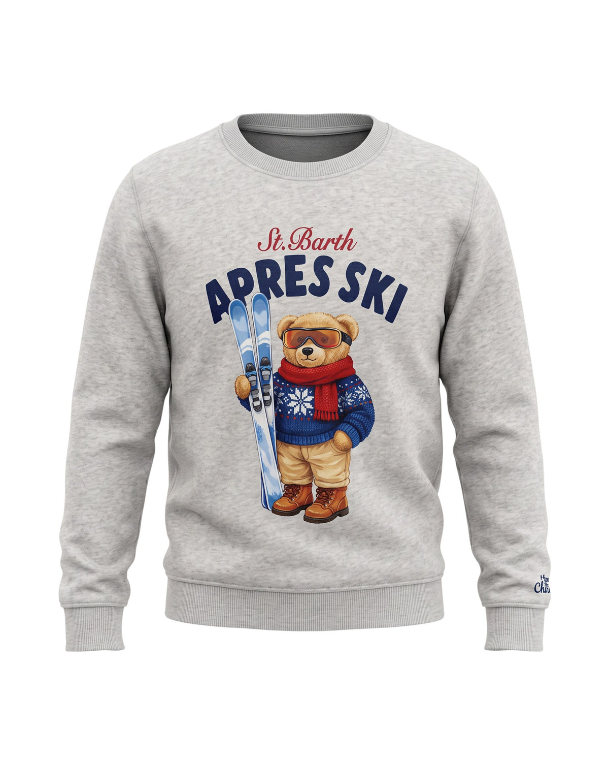 St. Barth Hutton Jungen-Sweatshirt Teddy Après Speed hellgrau Bild 1