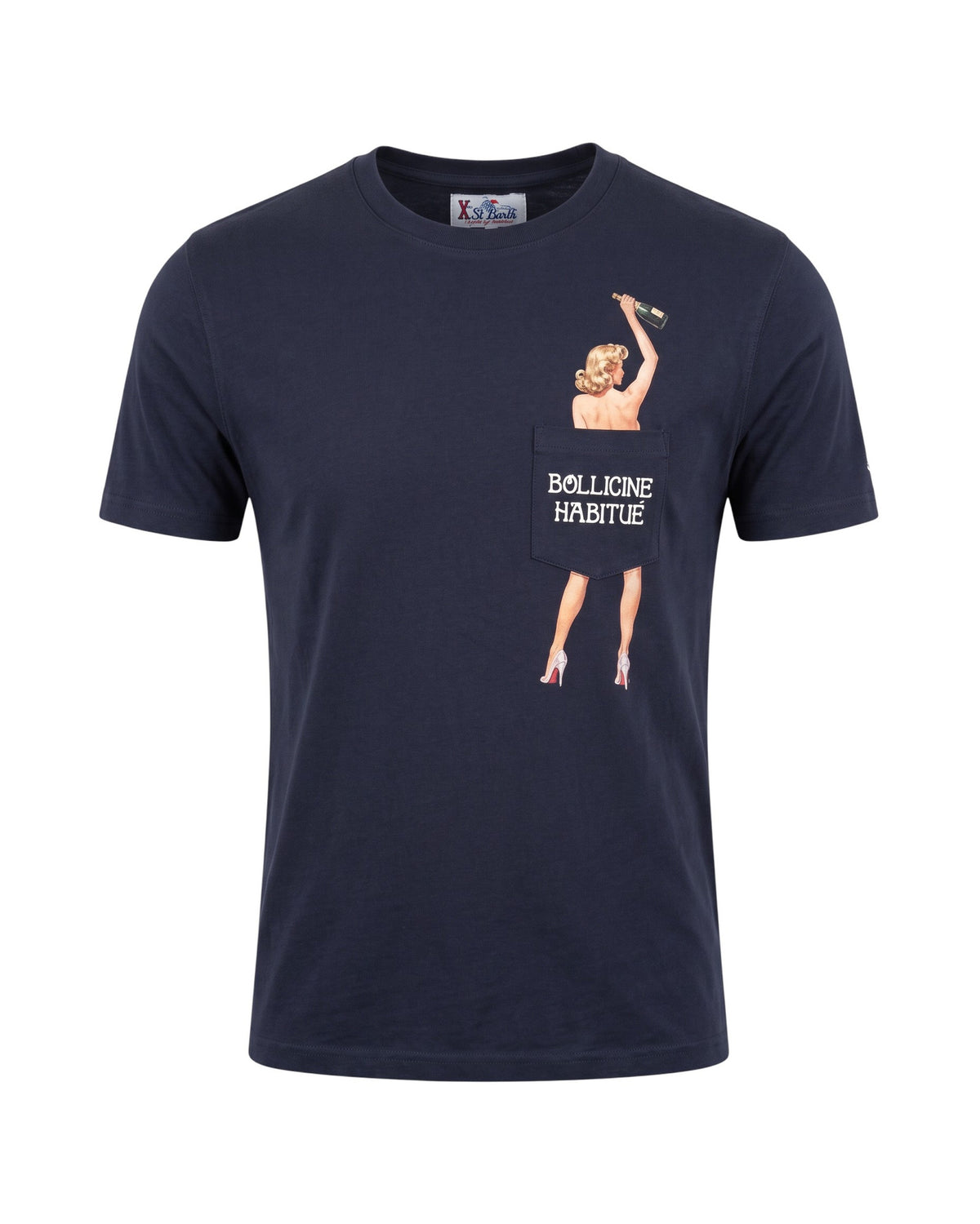 MC2 Saint Barth Connor Herren T-Shirt Bollicine Girl Dunkelblau Dunkelblau Bild 1