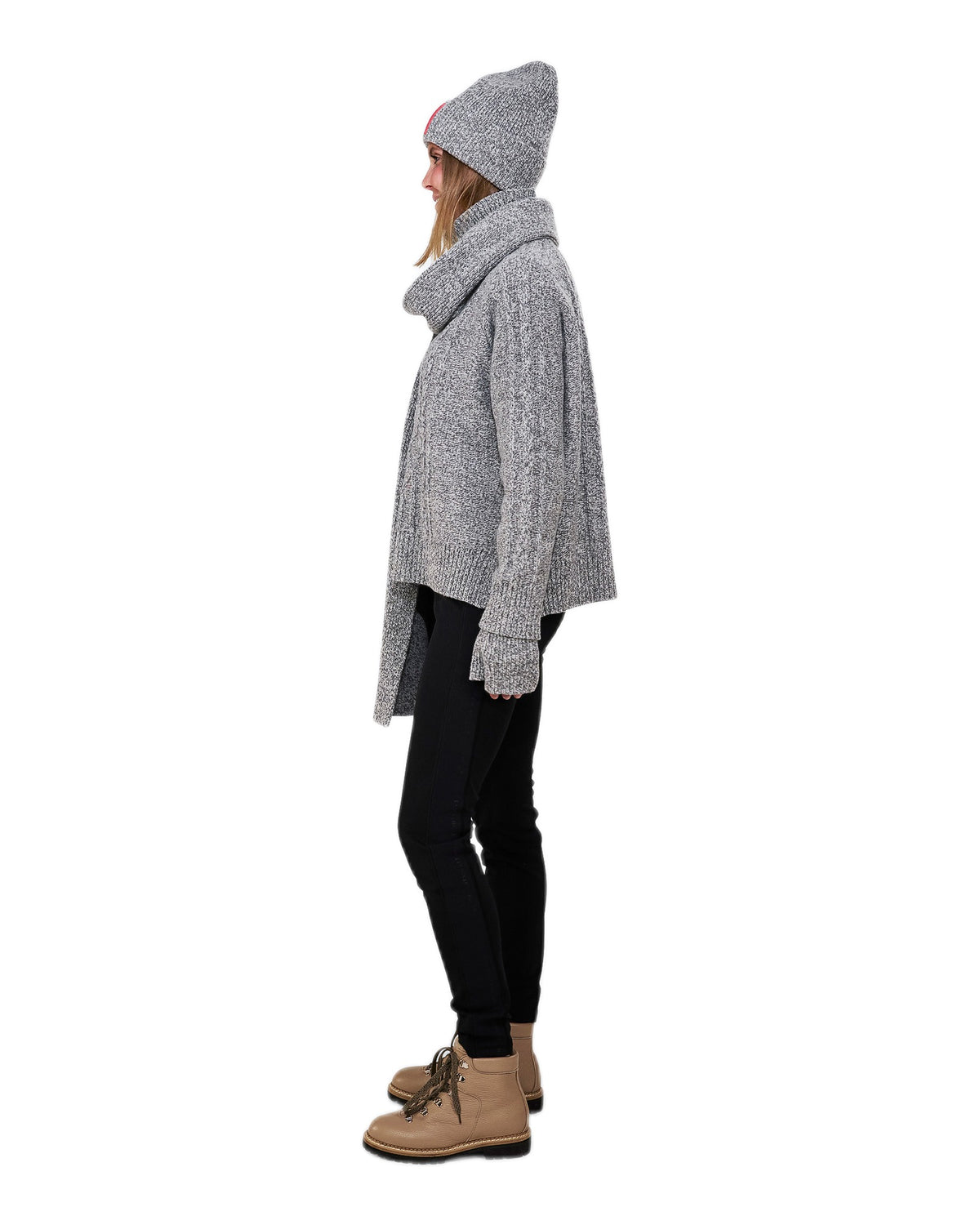 The Mountain Studio C-22 Unisex-Strickmütze – Grey Melange grau Bild 5