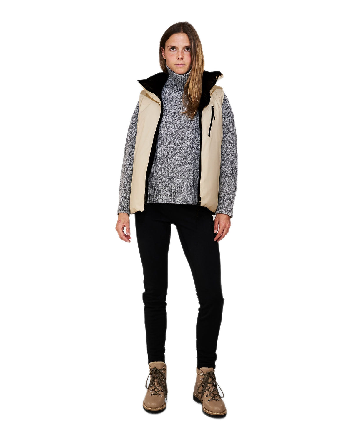 The Mountain Studio V-15 WR Damen-Daunenweste beige Bild 7