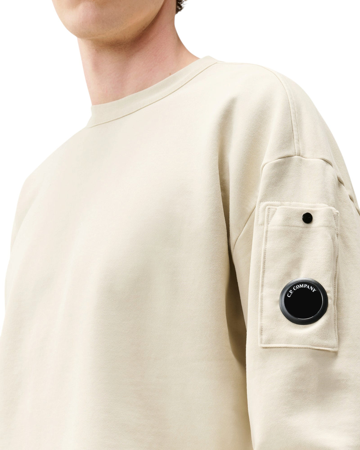 C.P. Company Diagonal Fleece Boxy Lens Herren-Sweatshirt beige Bild 4