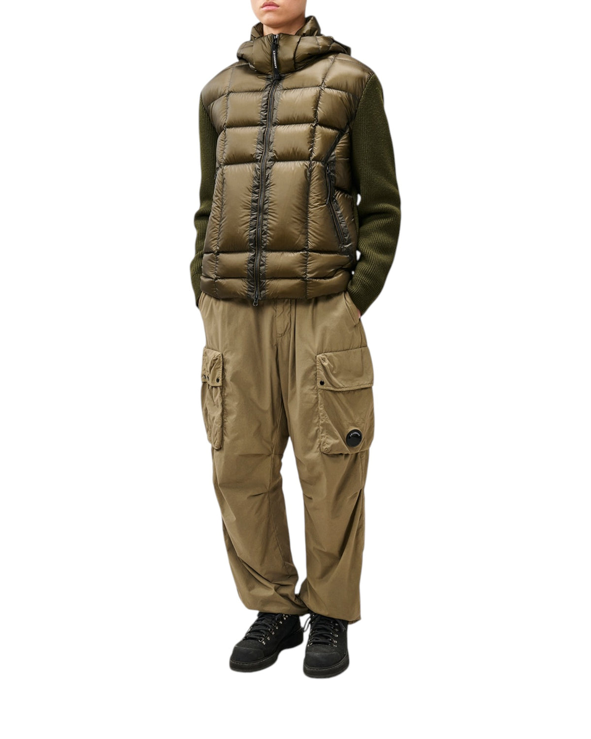 C.P. Company Extrafine Merino Herren-Strickjacke olive Bild 4