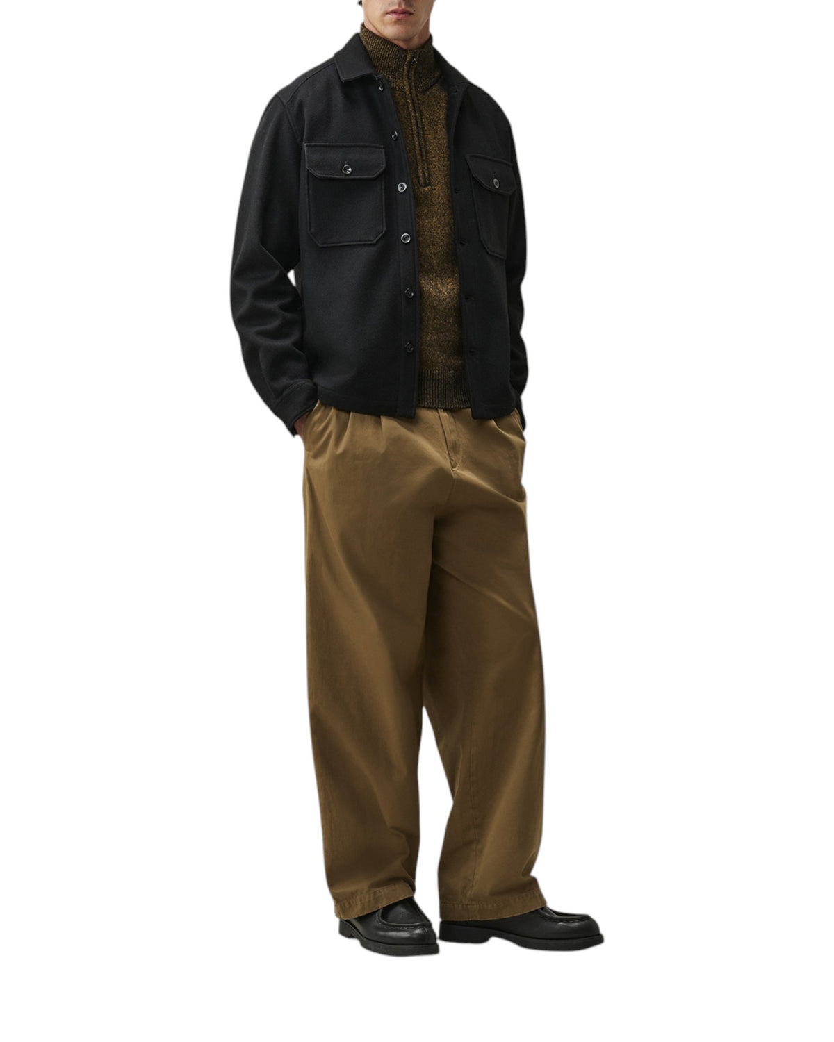 C.P. Company Felted Wool Lens Herren-Overshirt olive Bild 11