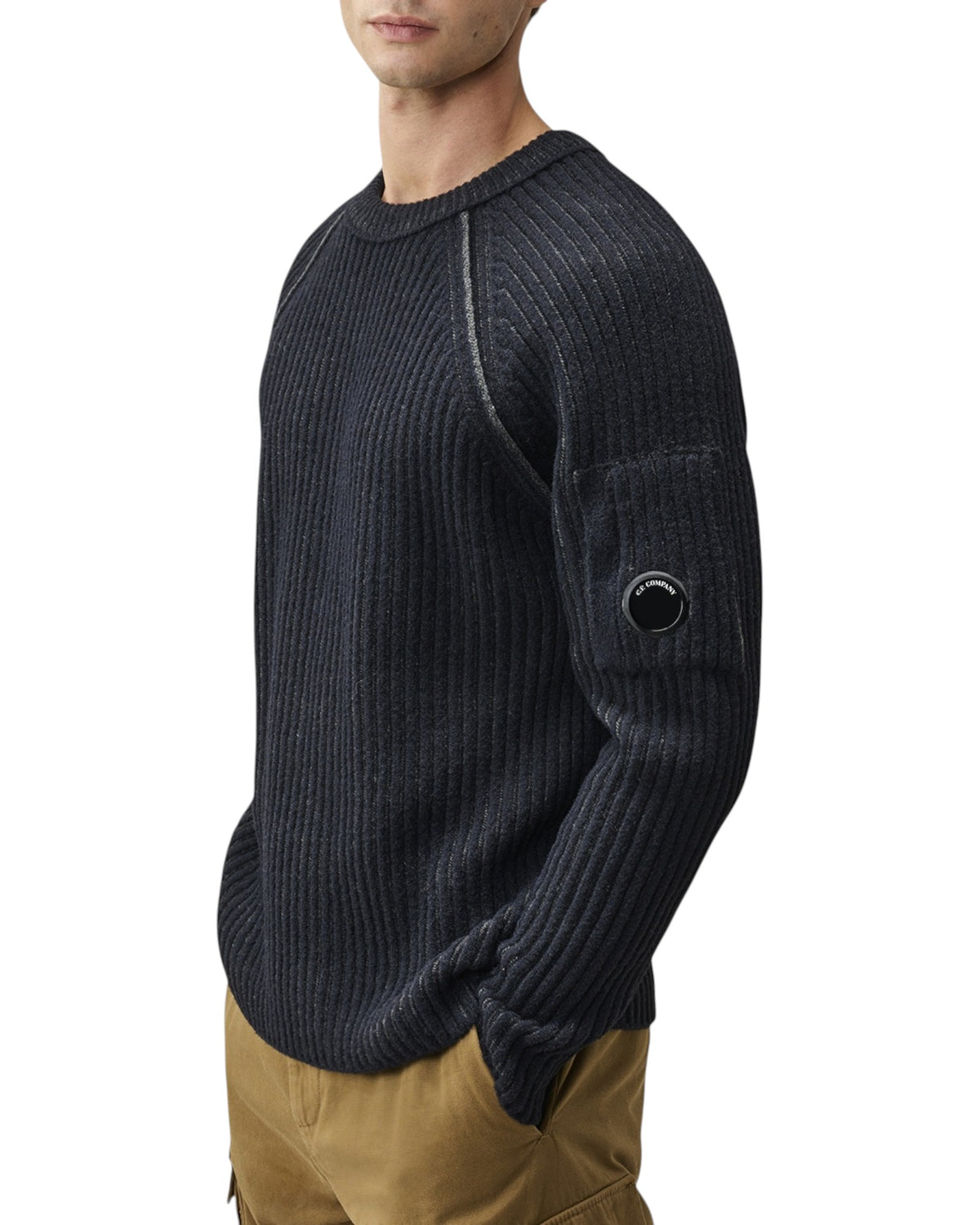 C.P. Company Fleece Knit Herren-Pullover hellgrau Bild 7
