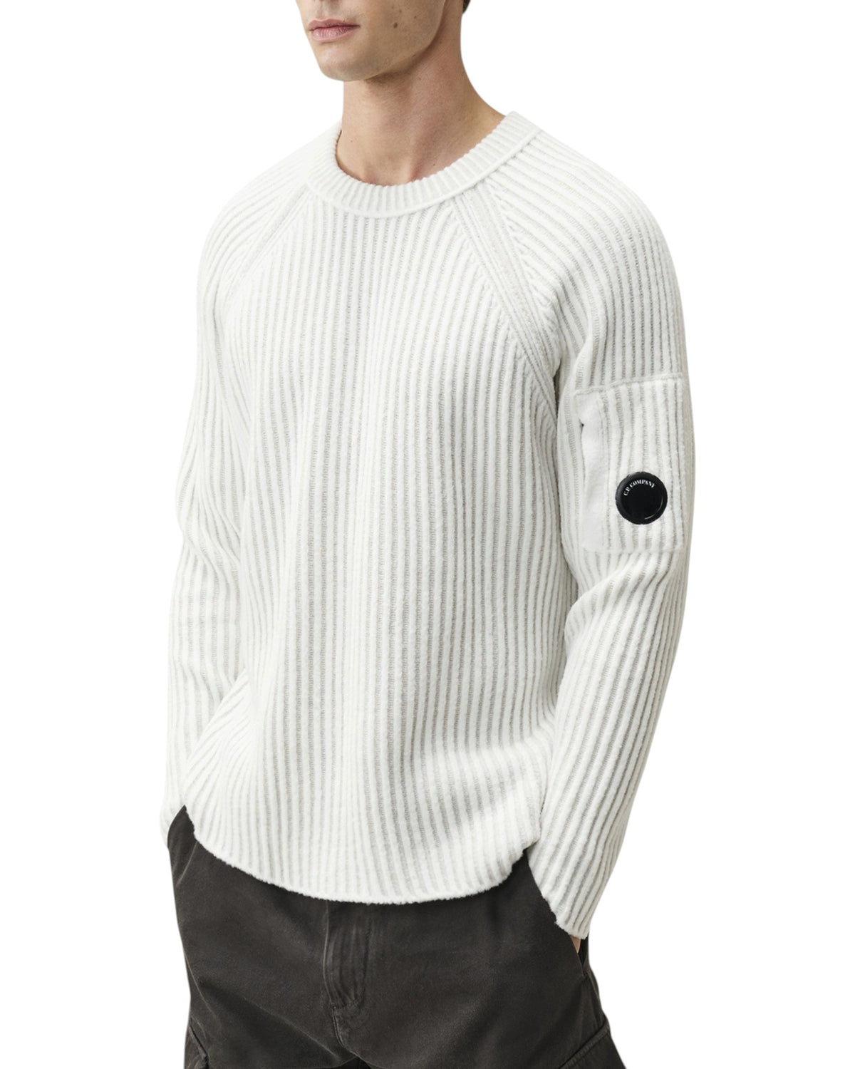 C.P. Company Fleece Knit Herren-Pullover hellgrau Bild 2