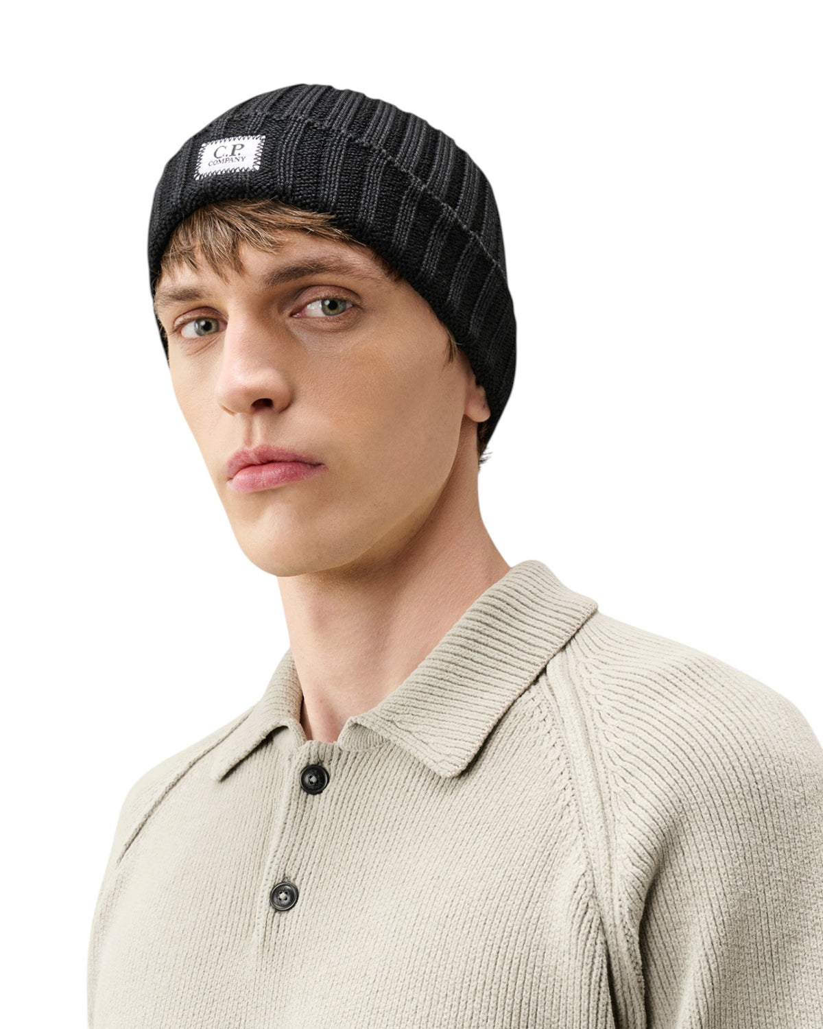 C.P. Company Merino Logo Herren-Beanie - CP Company - MEINFREUDENHAUS