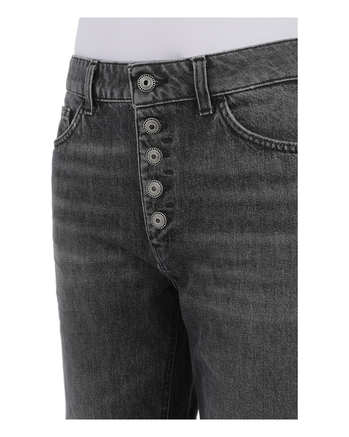 KOONS DENIM PANT WITH JEWEL BUTTONS schwarz - Dondup - MEINFREUDENHAUS