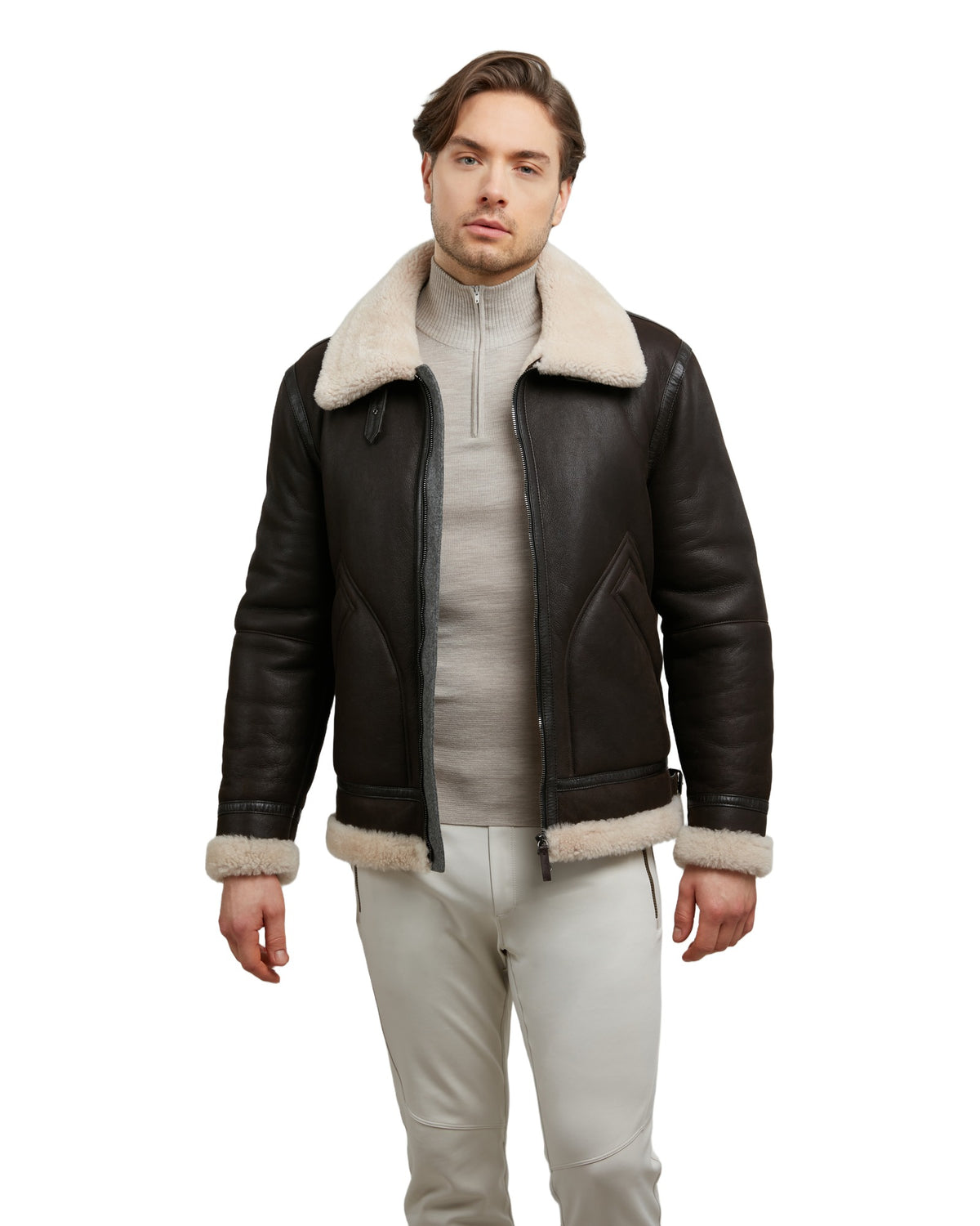 Frauenschuh Luis-MDF Herren-Lammfelljacke dunkelbraun Bild 2