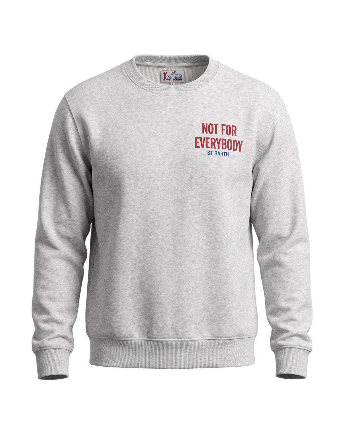 St. Barth Soho Herren-Sweatshirt Rich Not Everybody hellgrau Bild 1