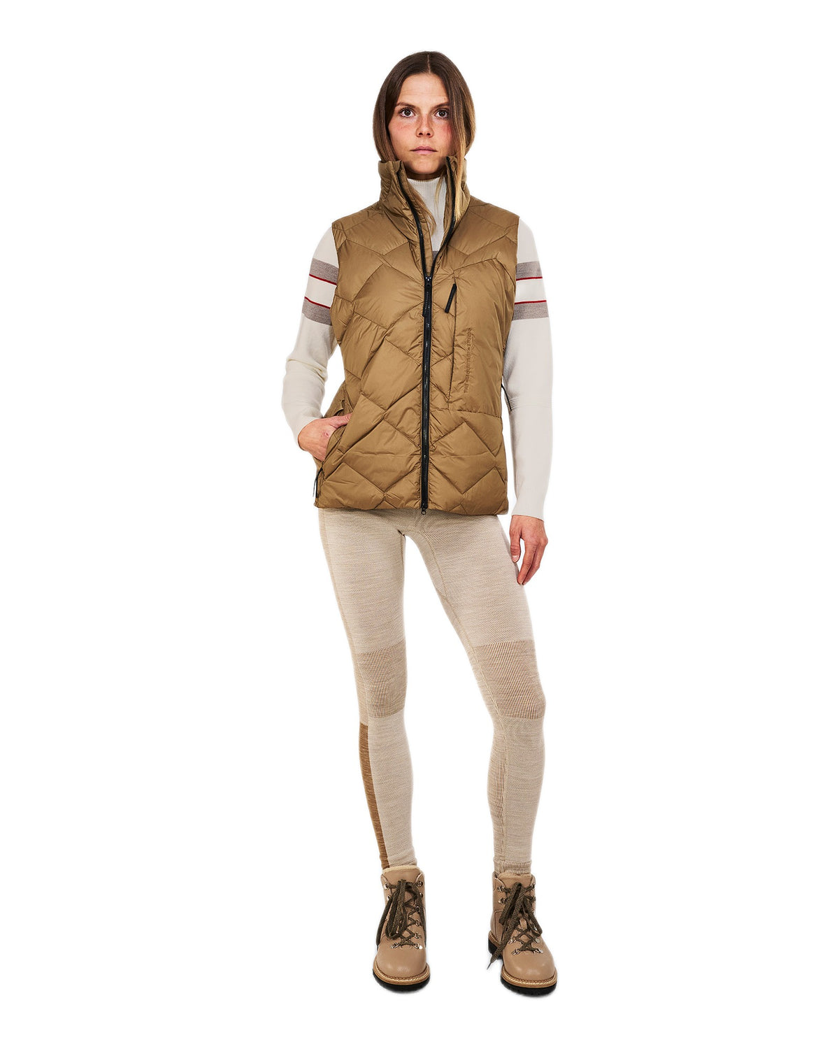The Mountain Studio V-10 WUL Damen-Daunenweste – Otter hellbraun Bild 3