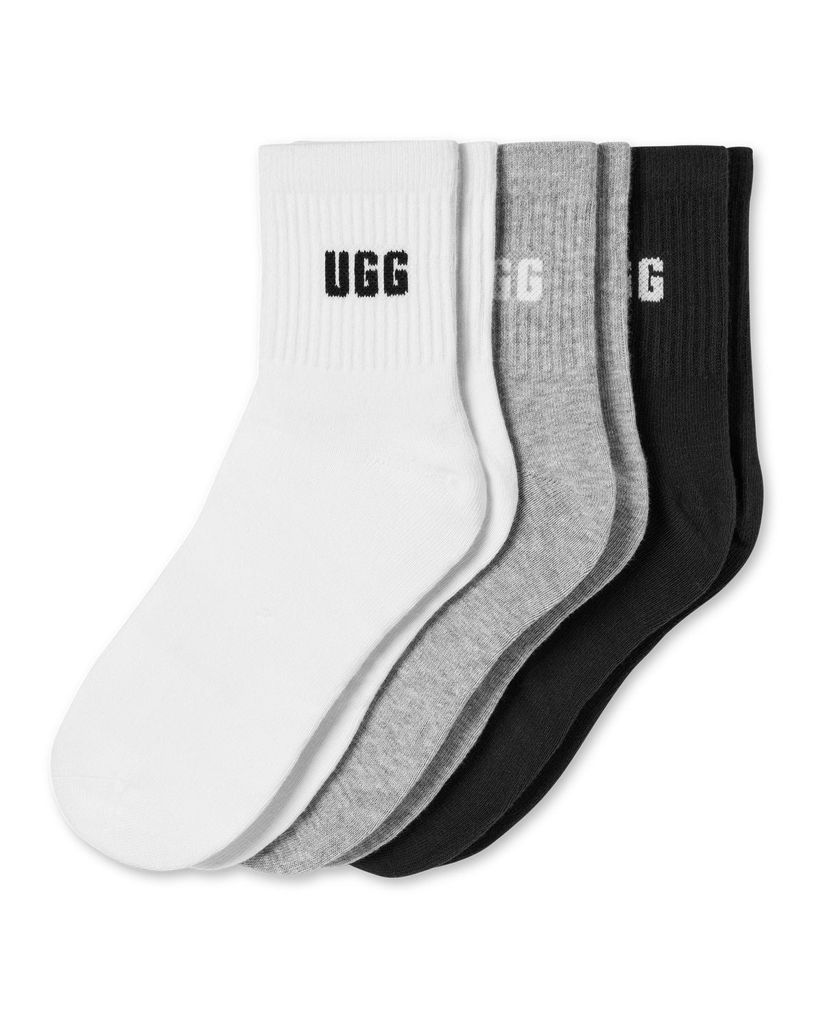 UGG Quinlin Logo Quarter 3 Pack Socke Damen grau Bild 1